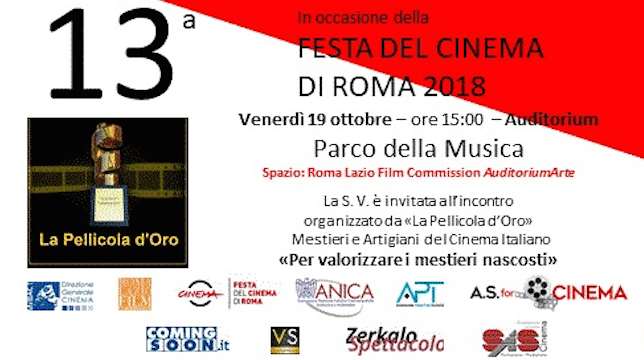 La Pellicola d’Oro torna per il secondo anno consecutivo alla Festa del Cinema di Roma