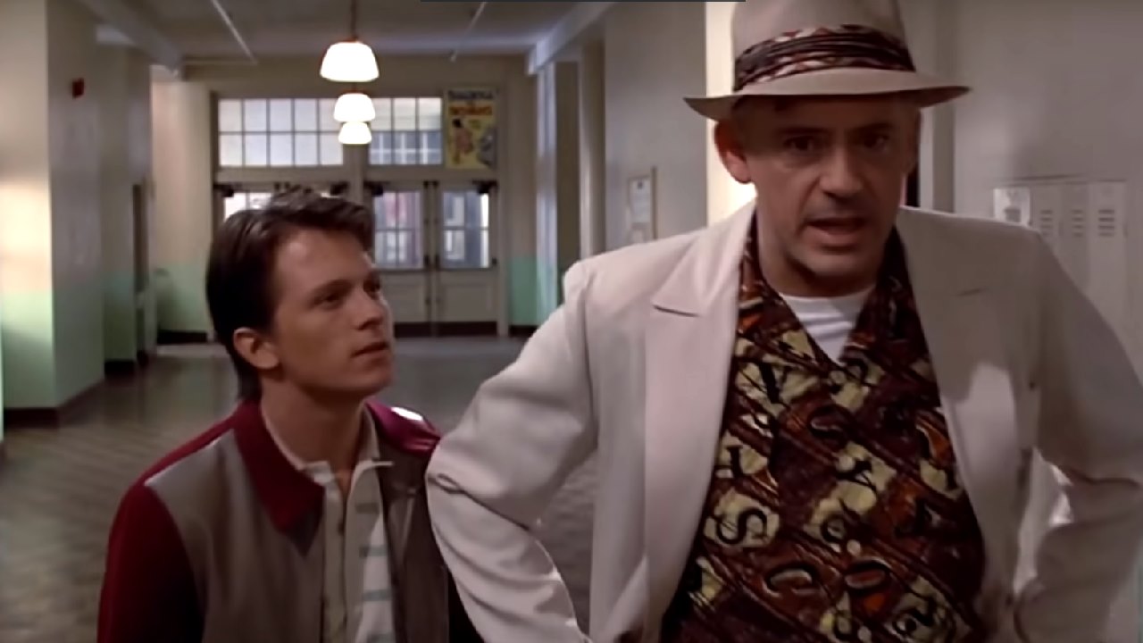 Tony Stark e Peter Parker in Ritorno al Futuro!