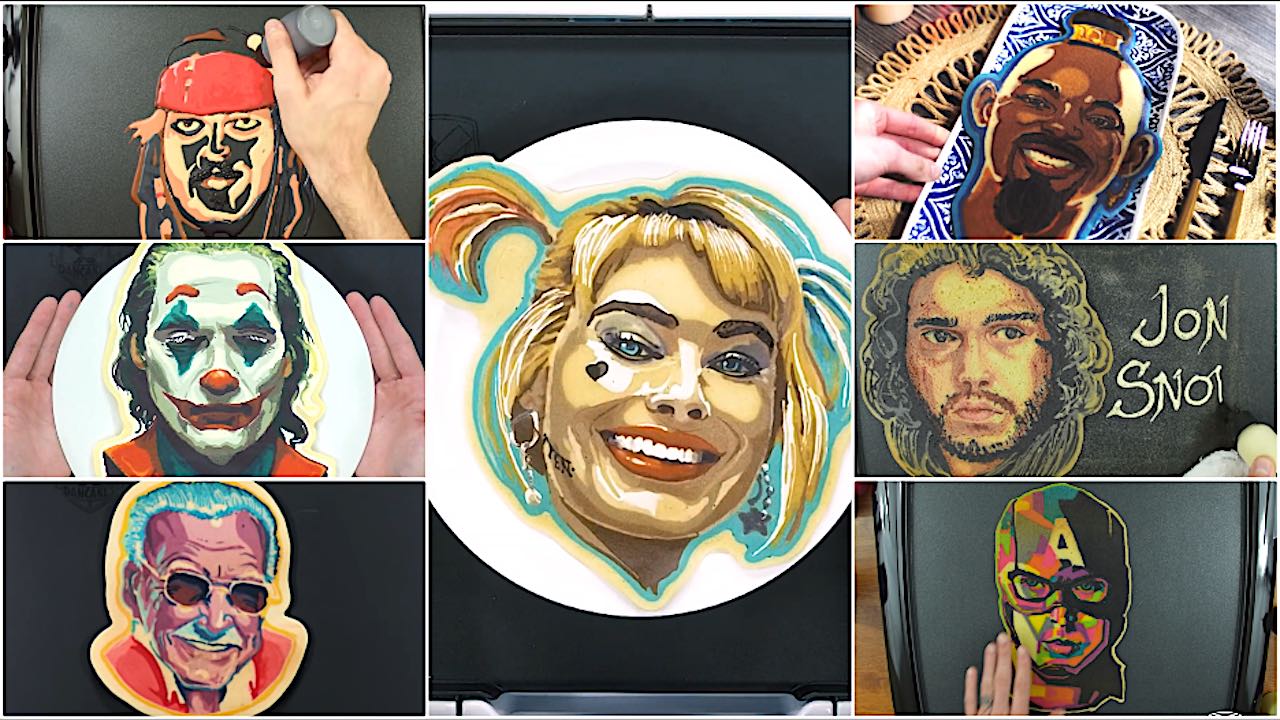 Arte e pancake: le facce di Margot Robbie, Joaquin Phoenix e Kit Harington da mangiare (e di molti altri)