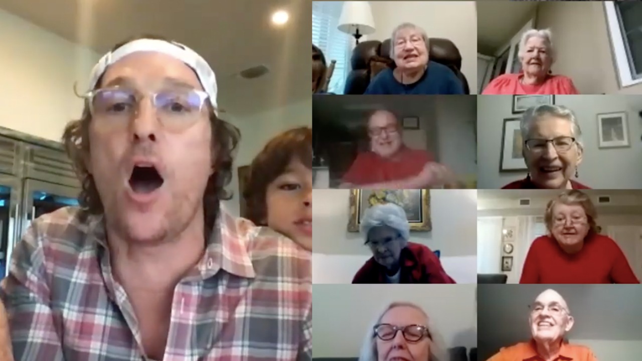 Matthew McConaughey intrattiene degli anziani isolati in una casa di riposo con una partita di bingo a distanza - Video