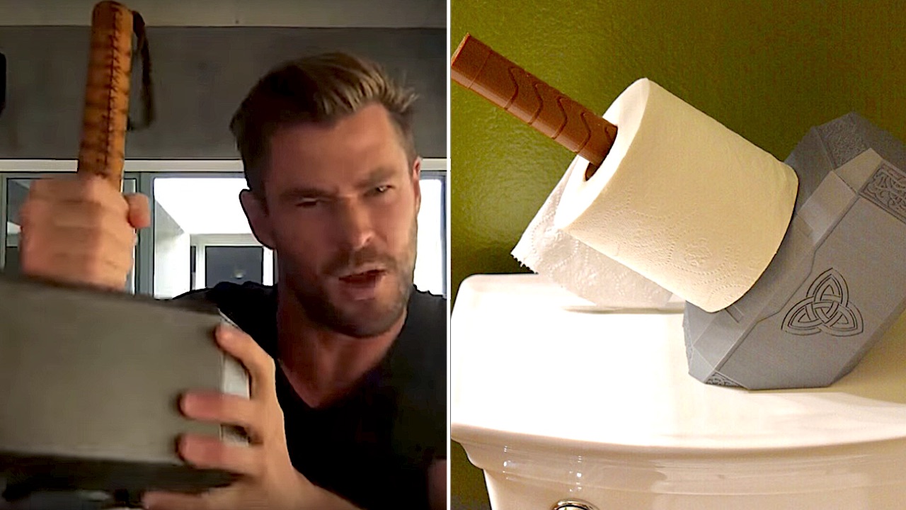 Chris Hemsworth: "Mia moglie non vuole il martello di Thor in casa, ma come porta carta igienica..."