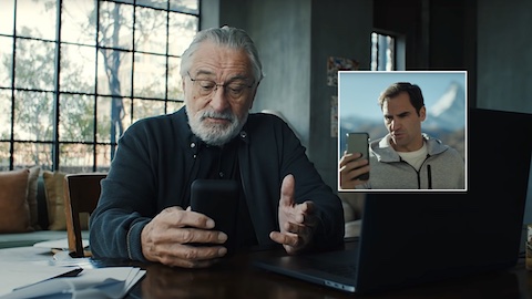 Robert De Niro rifiuta un film in Svizzera nello spassoso spot con Roger Federer (e con frecciata finale a Tom Hanks)