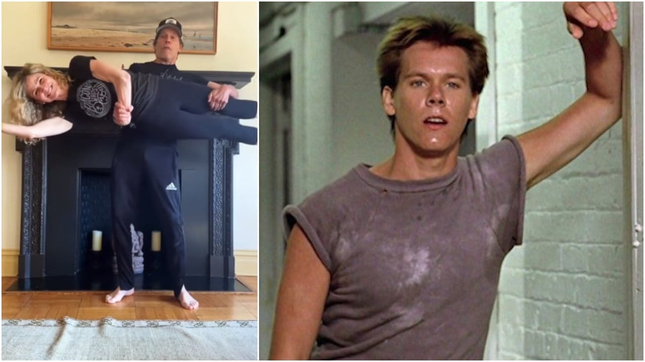 Footloose: Kevin Bacon e Kyra Sedgwick festeggiano il film ballando nel  salotto di casa