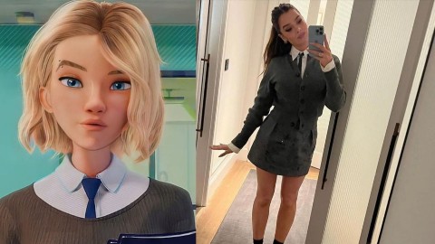 Spider-Man: Across the Spider-Verse, Hailee Steinfeld ricrea il look di Gwen Stacy per un'intervista
