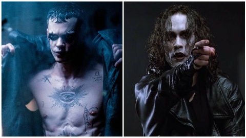 The Crow: Bill Skarsgård tatuato, muscoloso e maledetto nelle prime foto del remake de Il Corvo
