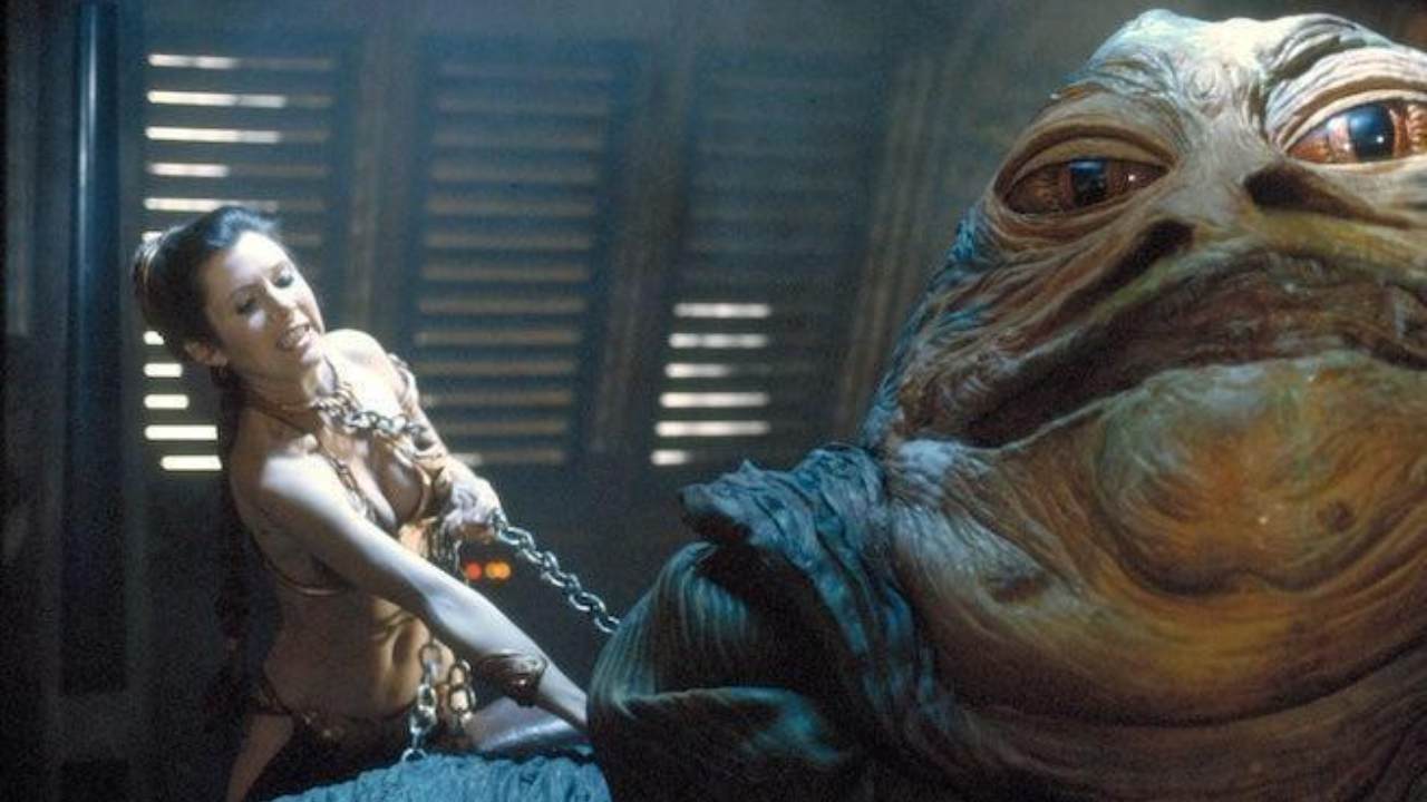 キャリー・フィッシャーはジャバ・ザ・ハットのシーンにうんざりしていました…そして最初の機会で復讐しました!