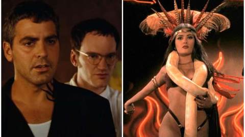 Dal Tramonto all'Alba, Salma Hayek: la scena cult fu una 'furbata' di Tarantino. "Clooney si lamentava, io urlavo e piangevo"