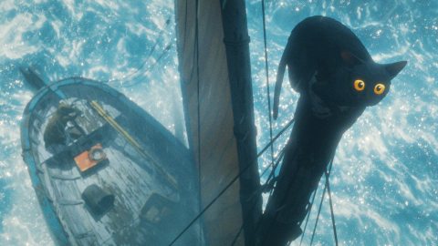 Flow, una clip dall'affascinante film di animazione, con protagonista un gatto nell'apocalisse