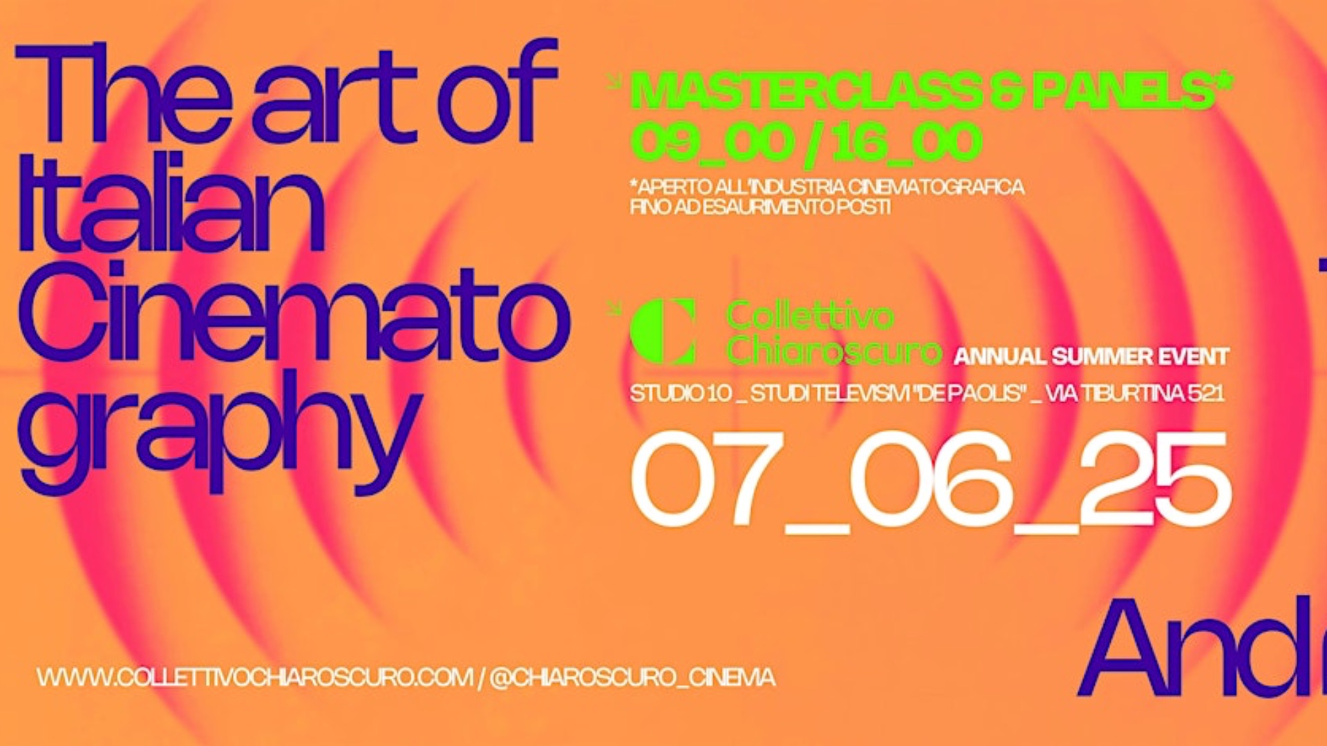 The Art of Italian Cinematography and Beyond: una giornata di incontri The Art of Italian Cinematography and Beyond: una giornata di incontri