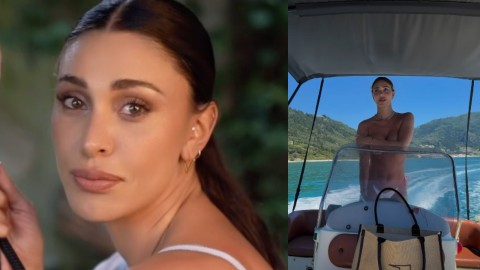 Belen Rodriguez in topless a Corfù, il video in barca divide il web