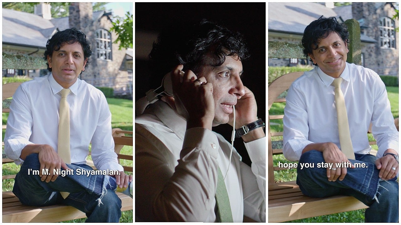 M. Night Shyamalan presenta il suo canale YouTube in un video tenero e autentico, con look casual chic e sorriso amichevole
