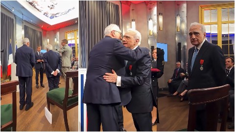 Martin Scorsese e Robert De Niro decorati con la Legion d'honneur dal presidente francese Macron