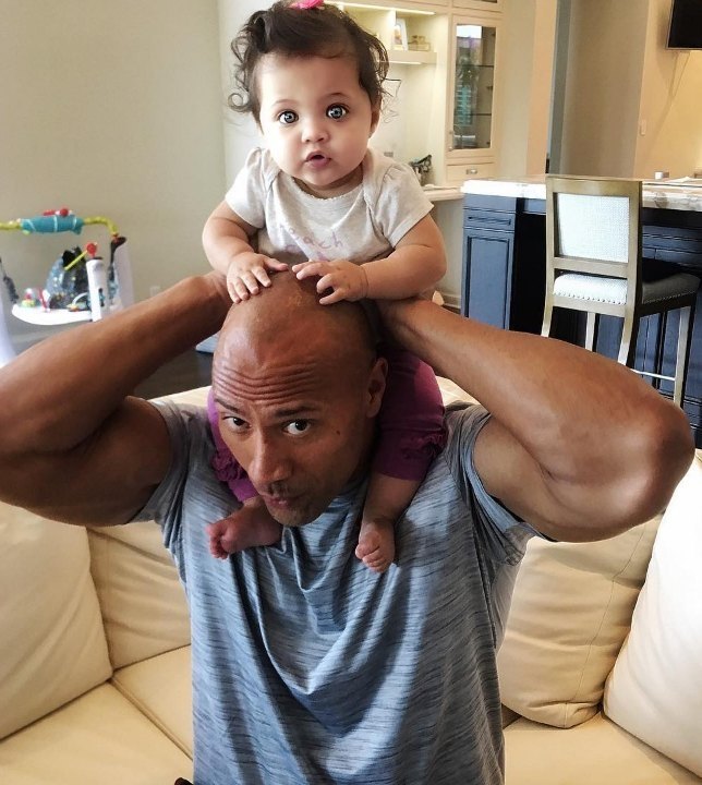 Dwayne Johnson con la figlia Jasmine