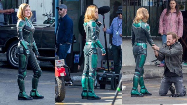 Captain Marvel: la prima foto sul set con Brie Larson nel costume della supereroina