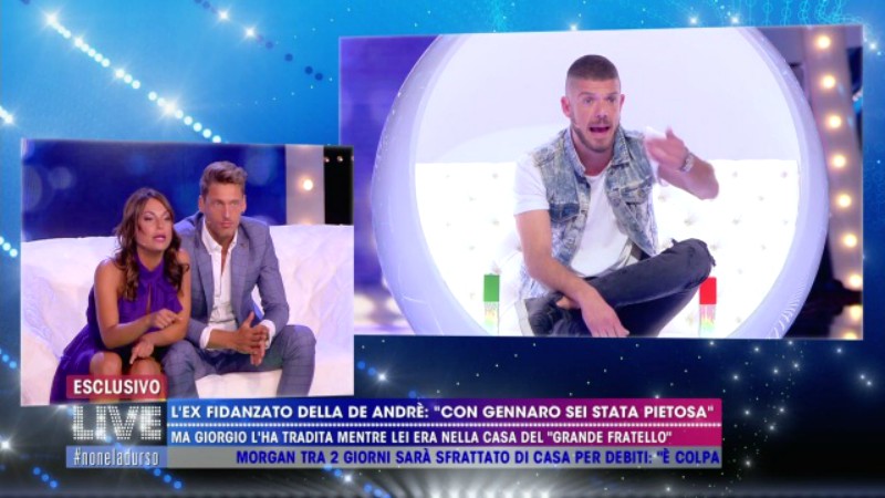 Live–Non è la D’Urso, Francesca De Andrè a Giorgio Tambellini: "Fai schifo. Sei ubriaco e sballato"