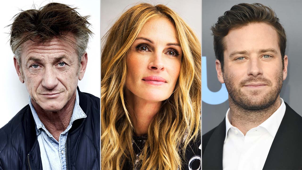 Sean Penn, Julia Roberts e Armie Hammer in tv con la serie Gaslit