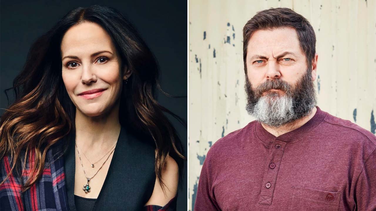 Mary-Louise Parker e Nick Offerman nella miniserie di Netflix Colin in Black & White
