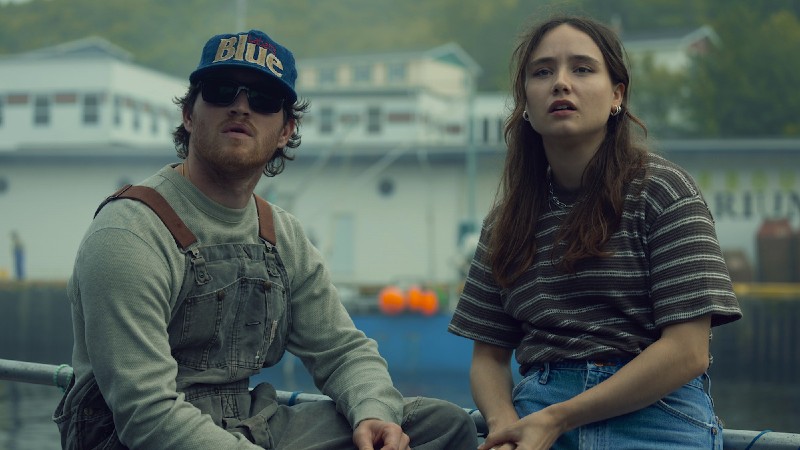 Calvin Penney and Fonda Howander share a tense moment on a dock