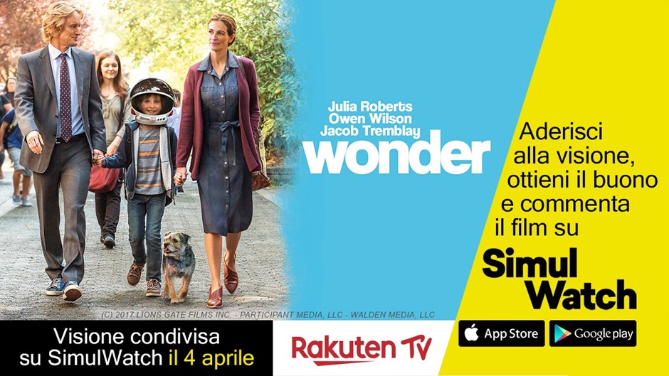 Wonder, Rakuten TV ti offre la visione condivisa del film su Simulwatch